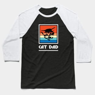 Cat Dad Vintage Retro Baseball T-Shirt